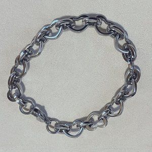 QVC Steel by Design Heart Link Bracelet Stainless Steel